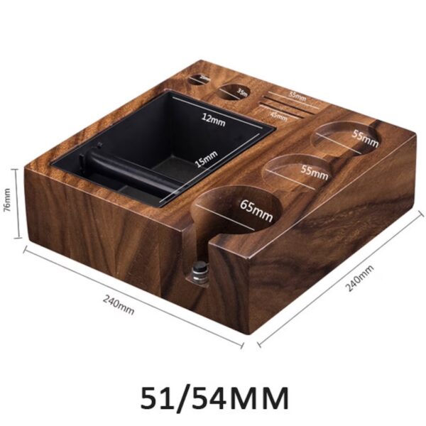 ORIGGIELD Espresso Tamping Station Knock Box,8 in one Espresso Knock Box,And Tamp Station Coffee Organizer Box Fit for 51mm,54mm Espresso Tamper ,Distributor Portafilter & Puck Screen Accessories Storage